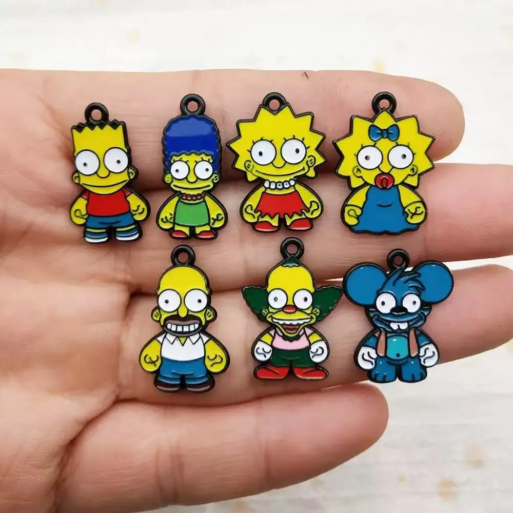 10pcs Cartoon Charm for Jewelry Accessories Diy Making Earring Bracelet Keychain Pendant Craft Supplies Alloy Metal Black Plated