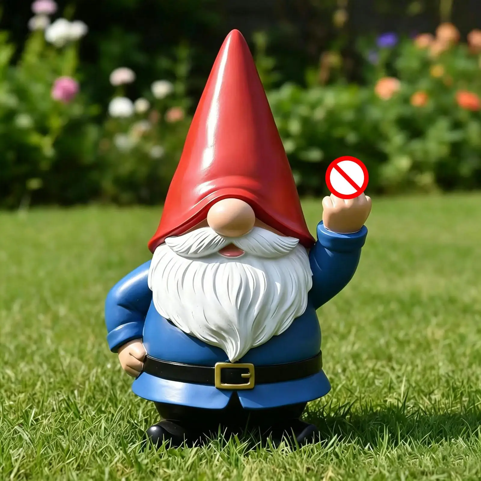 Funny Garden Gnomes Naughty Hilarious Resin Middle Finger Outdoor Decoration Garden Gnome for Patio Lawn Home Farmhouse Indoor