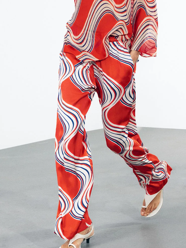 New Autumn Print irt Women's Spwear Sle Pants Ethnic Stage Costume Women's Faionable Spwear Fusion Trend