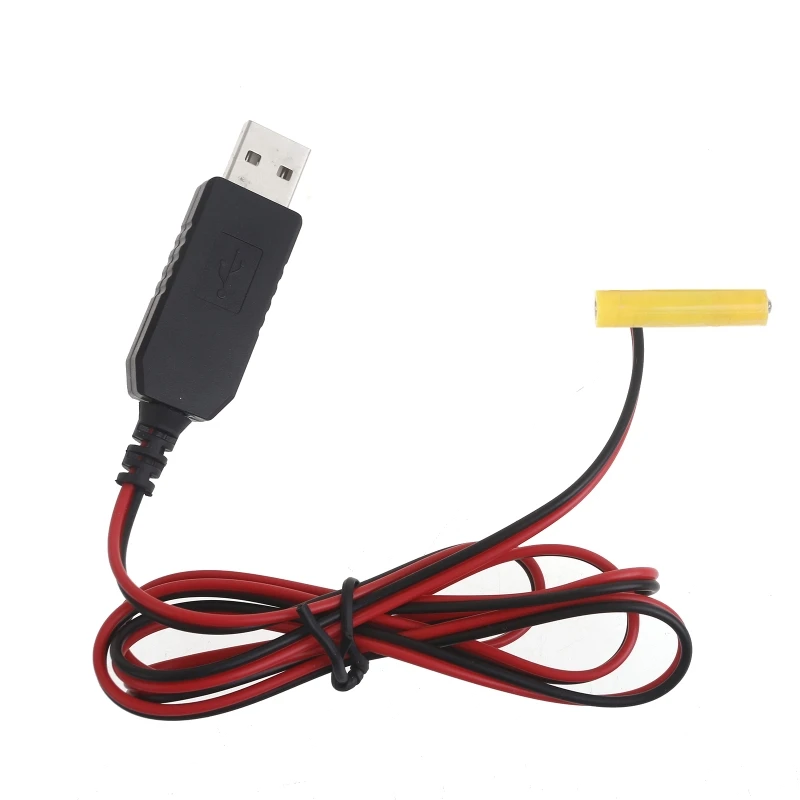 DX62 AAA Battery Eliminators USB Power Supply Cable Replace 1x 1.5V AAA Battery for Electric Toy Clock LED Light Clocks