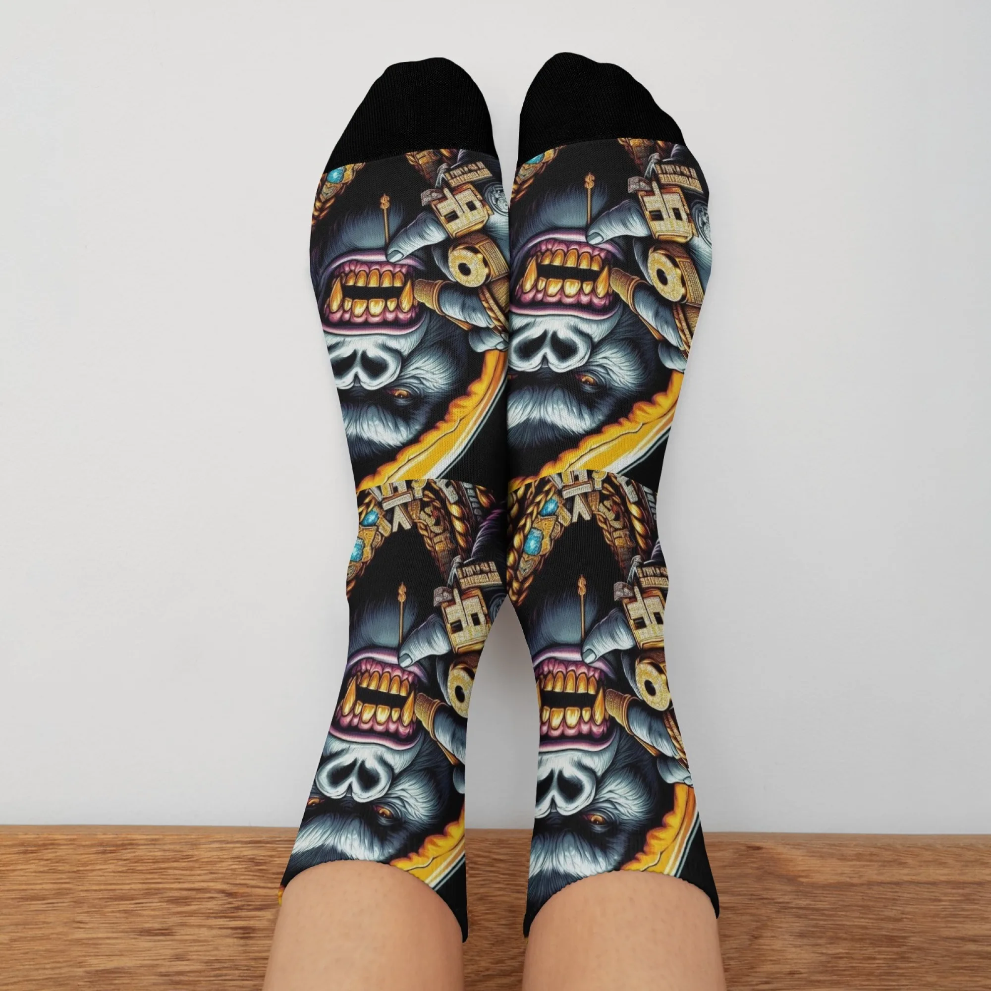 Calzini divertenti stile gorilla alla moda, comodi calzini da donna antiscivolo traspiranti, calzini da uomo sportivi casual hip-hop Harajuku regalo
