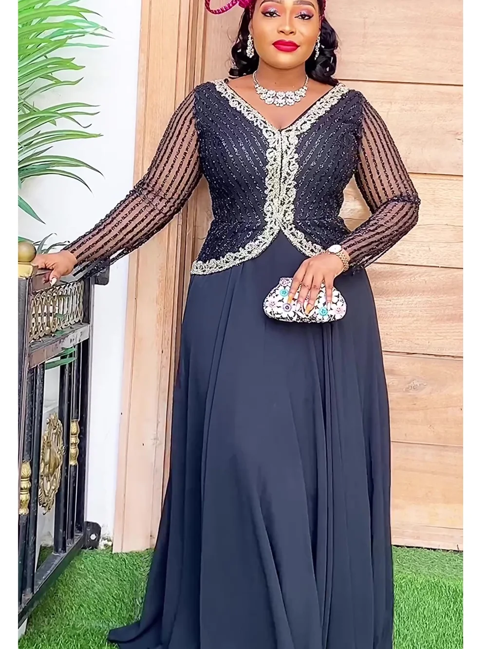 Plus Size African Party Dresses for Women Dashiki Ankara Sequin Wedding Evening Gown Sexy Bodycon Maxi Long Dress Africa Clothes