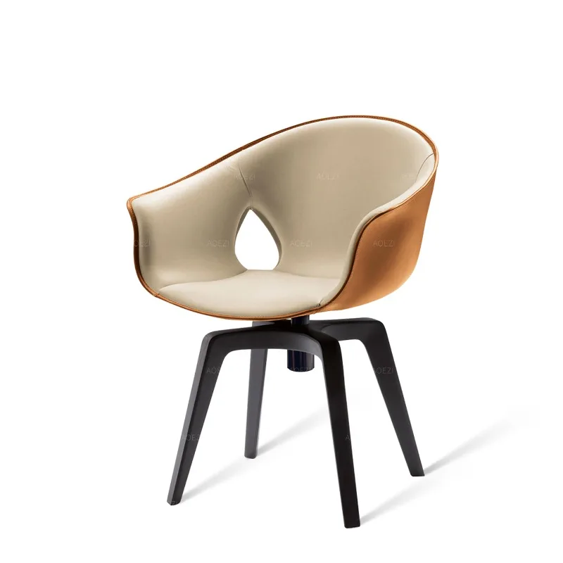 Современное легкое роскошное кожаное седло, высококачественное минималистское кресло для домашнего использования.