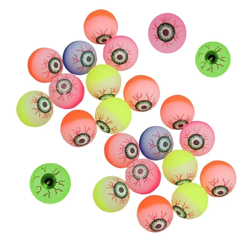 10 pçs explodindo olhos bola saltitante brinquedo sortido bola de halloween presentes de baile elasticidade colorido borracha saltando bola brinquedo presente