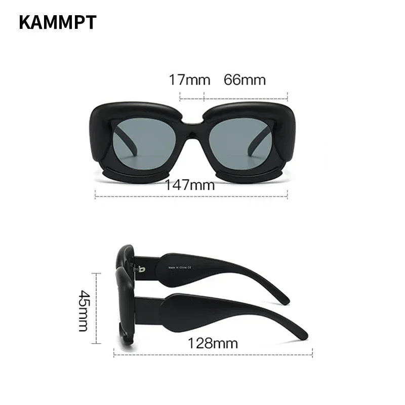 KAMMPT Square Women Sunglasses 2023 New Oversized Cloud Shape Rim Shades Ins Trendy Luxury Brand Design UV400 Protection Eyewear