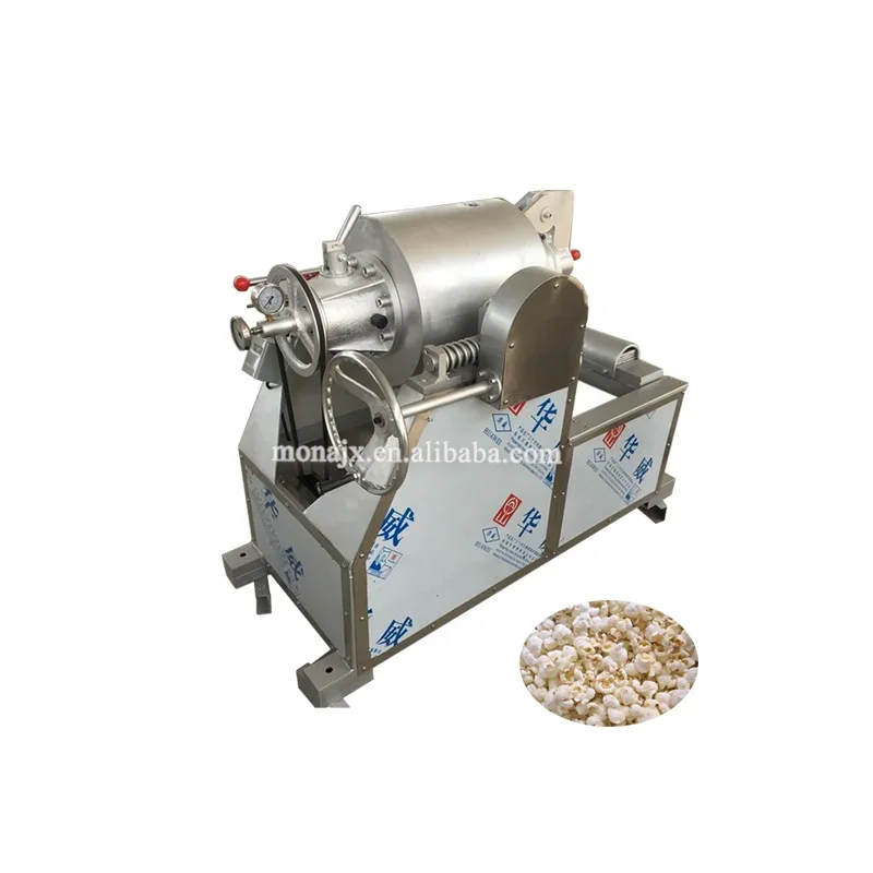 Widely use hot air low fat grain air steam flow puffing machine| corn rice puffer machine|rice bulking corn expanding machine