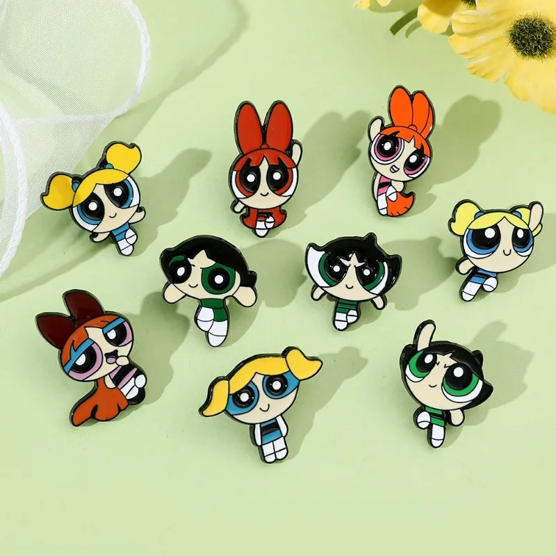 Badge en émail pour fille volante, broche de sac à dos de dessin animé amusant, accessoires bijoux Anime, Badge de vêtements, cadeau pour enfants, accessoires