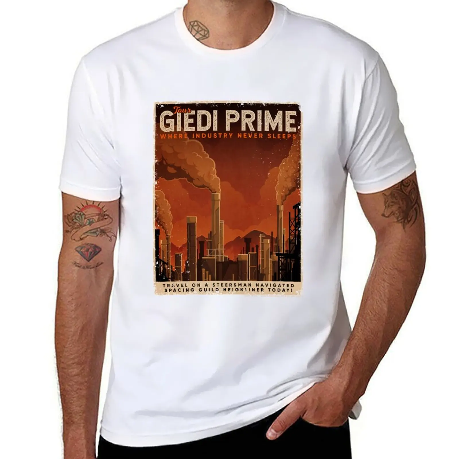 

Giedi Prime Retro Vintage Tourism Decal T-Shirt t shirt men 100% cotton luxury brand t shirt man designer T-Shirt