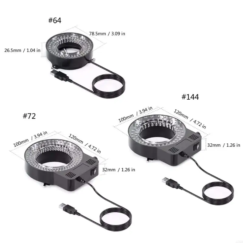 270b 144 72 64 Cincin LED Cincin untuk Mikroskop Presisi Tinggi dan Penggunaan Kamera Video