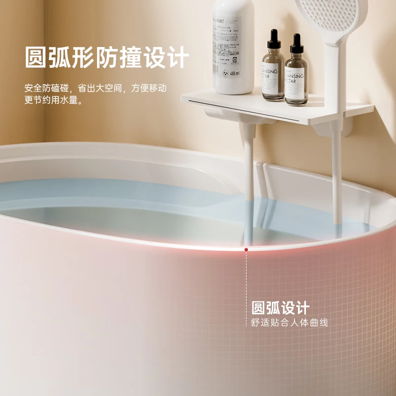 Bathtub Household Small Unit Acrylic Round Mini Deep Foam 0390