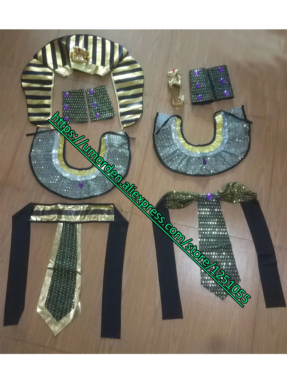 Umorden Family Adult Kids Egyptian Pharaoh Cleopatra Costume Cosplay for Women Men Boys Girls Halloween Party Fancy Dress