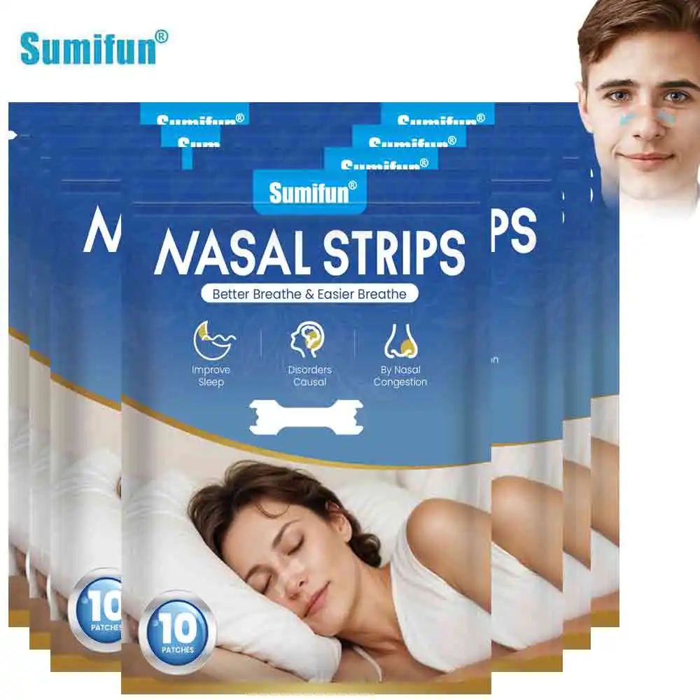 10/30/50/100Pcs Nasal Strips Relieve Rhinitis Nose Congestion Anti Snoring Plaster Sleep Aid Sticker Easier Breath Health Patch