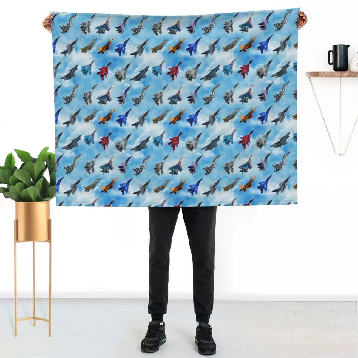 Fighter Jets Throw Blanket Luxurious Soft Fuzzy Blanket for Sofa Bed