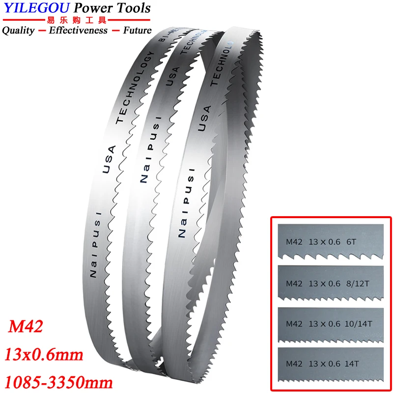 Lâminas de serra de fita para cortar madeira, 1400, 1440, 1575, 1640, 1790, 1826mm, lâmina de serra de fita 2 pcs para corte de metais, metal, 2000, 2160, 2240mm, M42