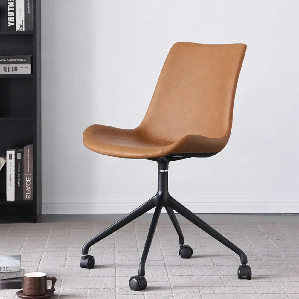 

Компьютерный стул, домашний настольный стул, вращающийся, обеденный, подъемный, регулируемый, простой, с фиксированной ножкой, для офиса, для конференц-зала, из кожи