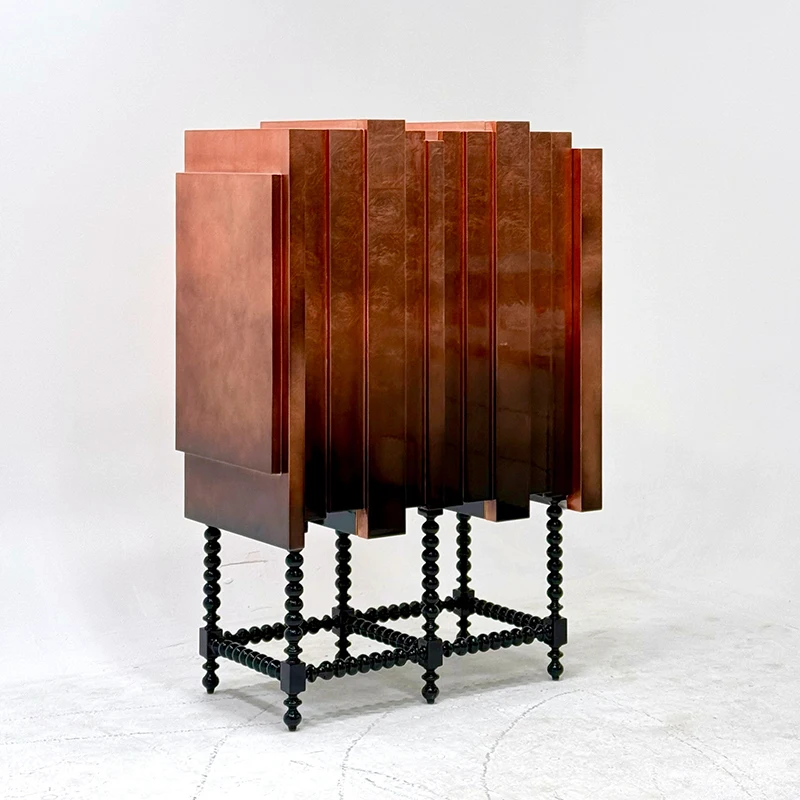 Designer Gradient Solid Wood Panel Wine Stand Rack Eco-Friendly Customized Color Light Luxury Wall-mounted Cabinet For Villas