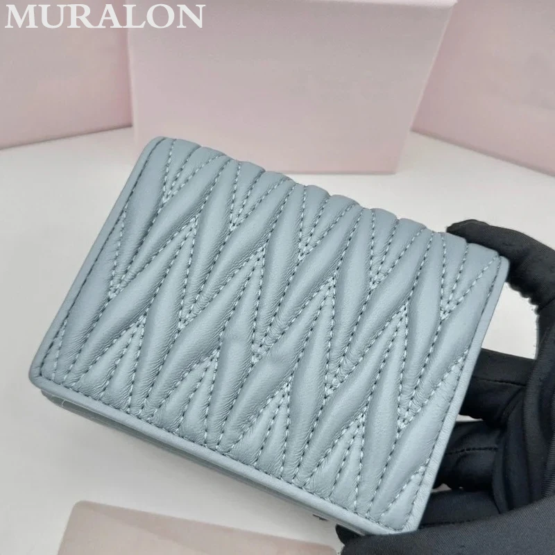 Pleated Folding Wallet Fashion Casual Vintage Card Bag Classic Genuine Leather Premium Luxury Coin Purse