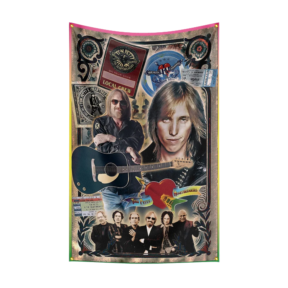 3x5 Ft Heavy Rock Band-Tom Pettys T-the heartbreakers Flag Polyester Digital Printing Banner for Bedroom Wall Art Tapestry