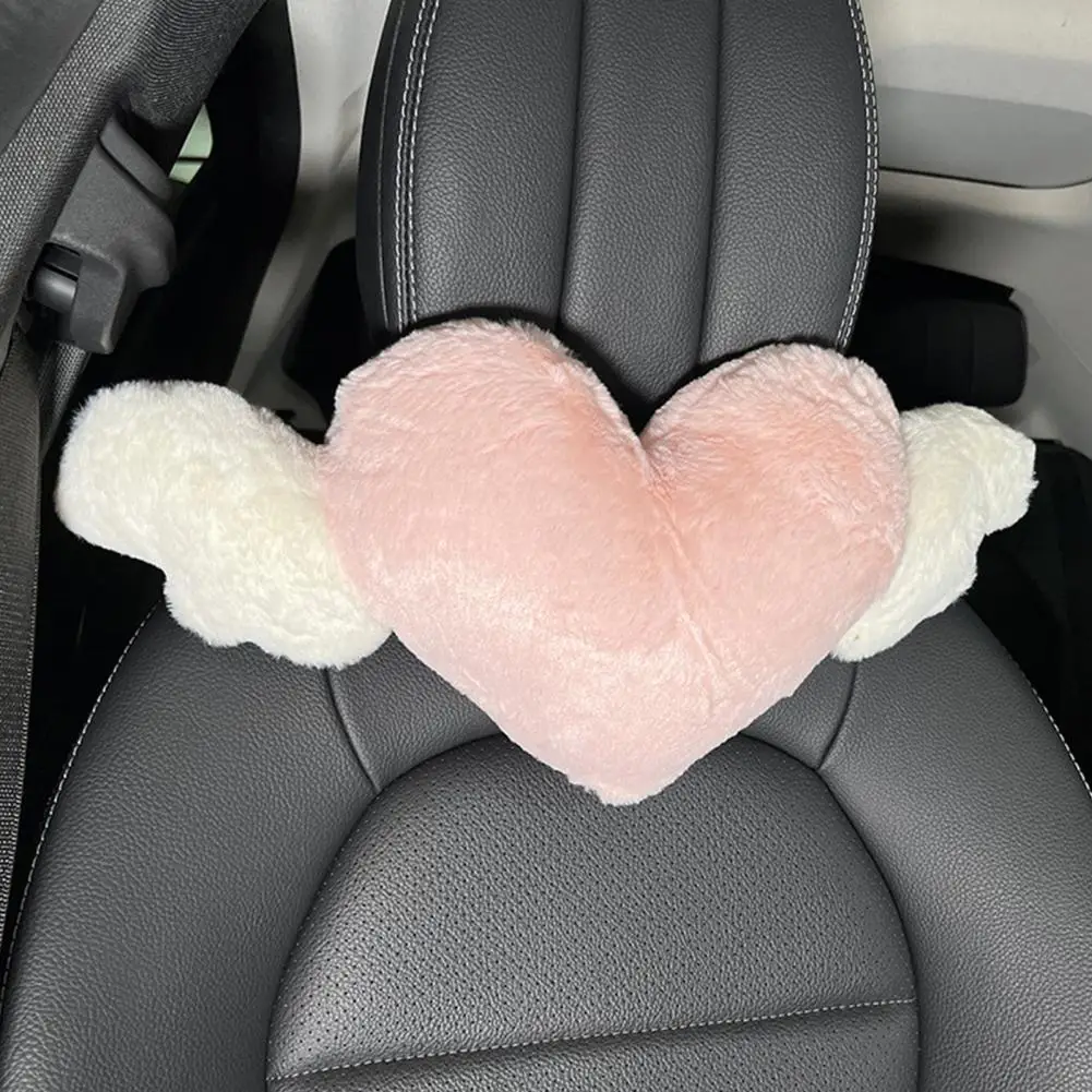 Plush Headrest Ergonomic Car Headrest Heart Shape Car Headrest Pillow for Neck Support Comfort Breathable Wear-resistant for Car