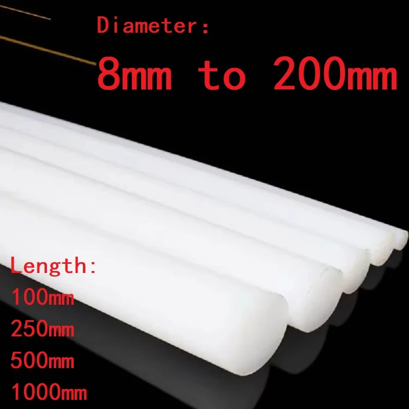 PVC Rod Black White Plastic Engineering Round Bar Billet Spacer Diameter 8mm To 200mm Length 100mm 250mm 500mm 1m
