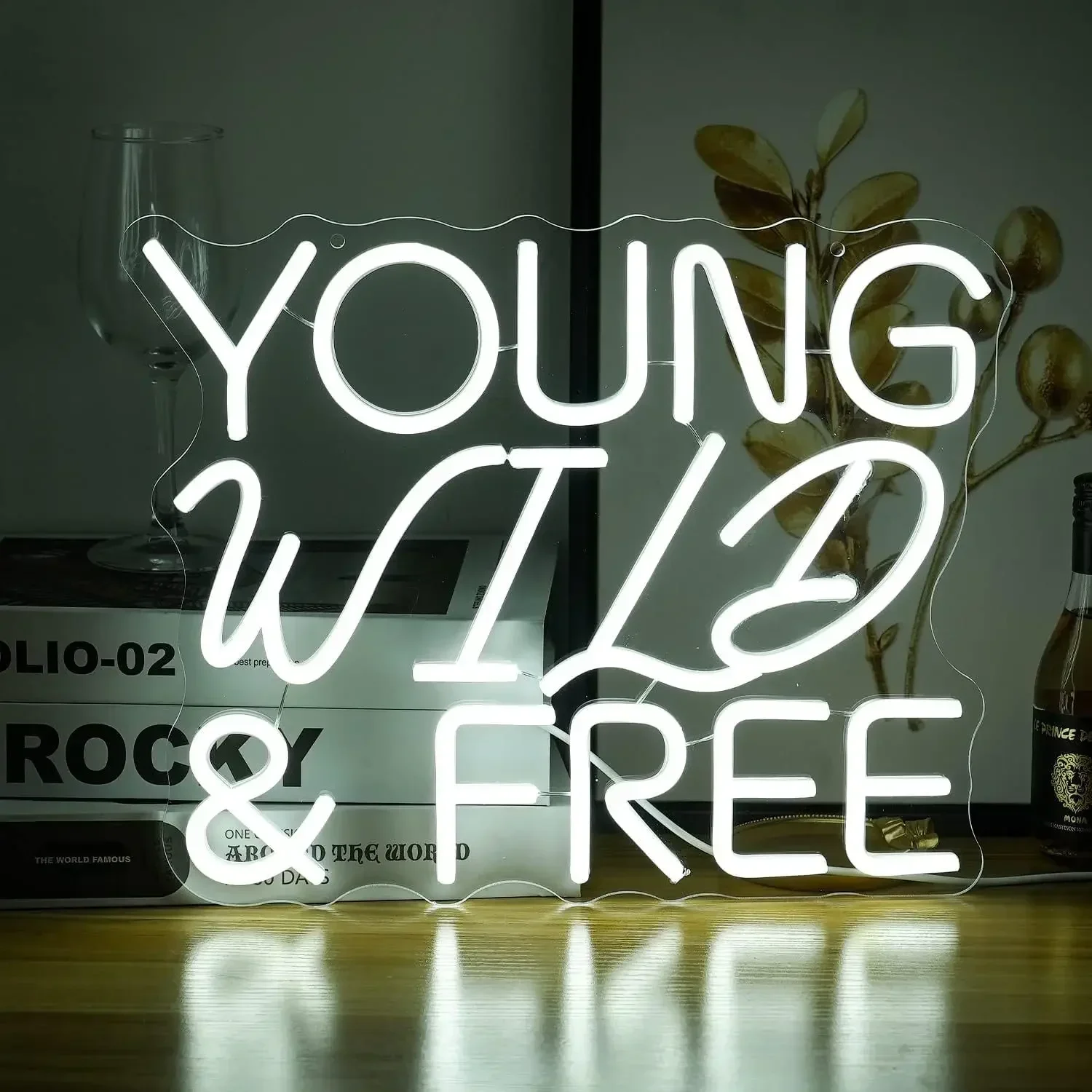 

Неоновые светильники Young Wild & Free с регулируемой яркостью и питанием от USB, крутая настенная декоративная стандартная спальня, детская комната, украшение для дня рождения, бара, подарки