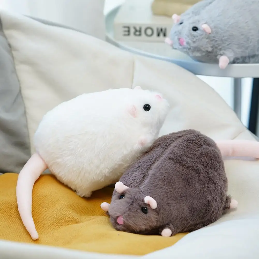 Cute 35cm Mouse Doll Cartoon Plush Flower Branch Rat Doll Soft Animal Figure Kid Gift Birthday Stuffed & Plush Animal