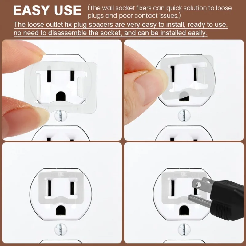 24 قطعة من قابس تثبيت المخرج السائب، مثبت مقبس الحائط، إدراج شفاف، منافذ بسهولة، حافظ على جوربتك #5