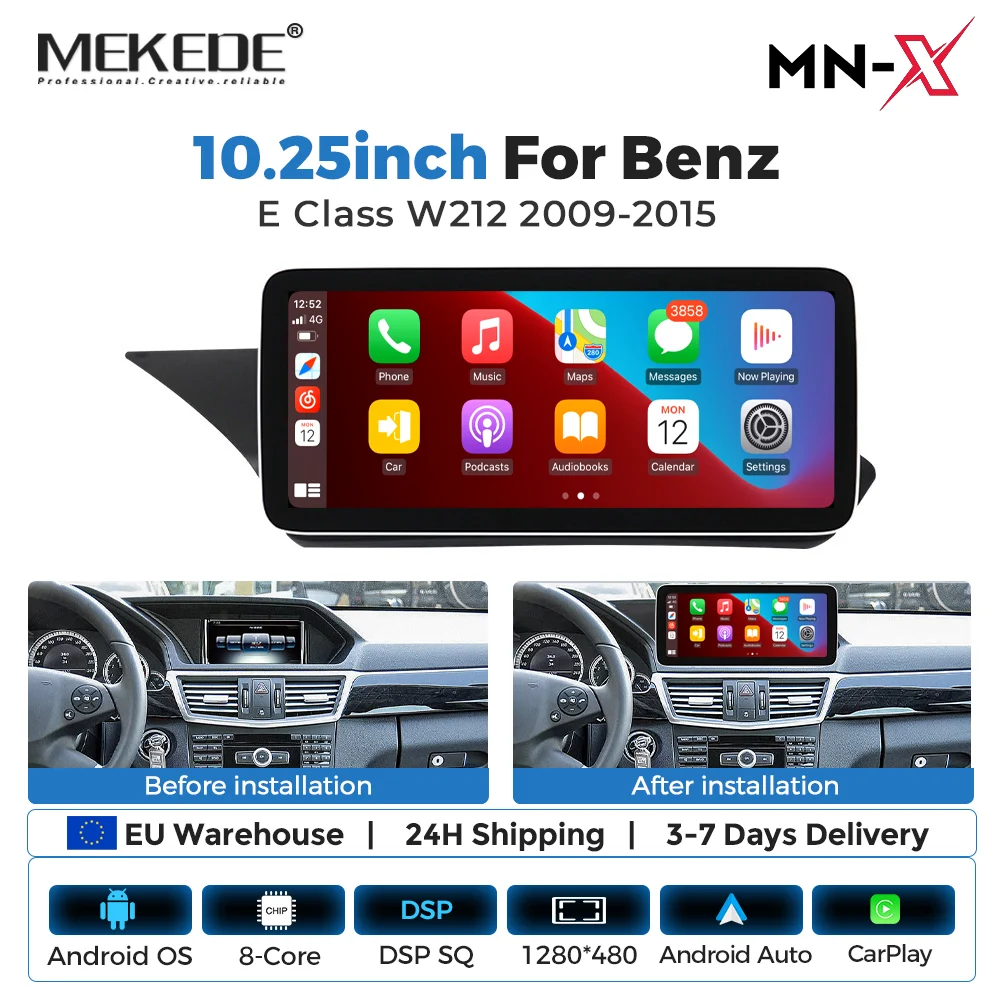 2026 Nuovo Android 15 128GB ROM Autoradio Wireless CarPlay Auto Multimedia per Mercedes Classe E W212 S212 2009-2015 Sistema NTG4.0 NTG4.5 NTG5.0 Lettore Video 4K Monitor Telecamera