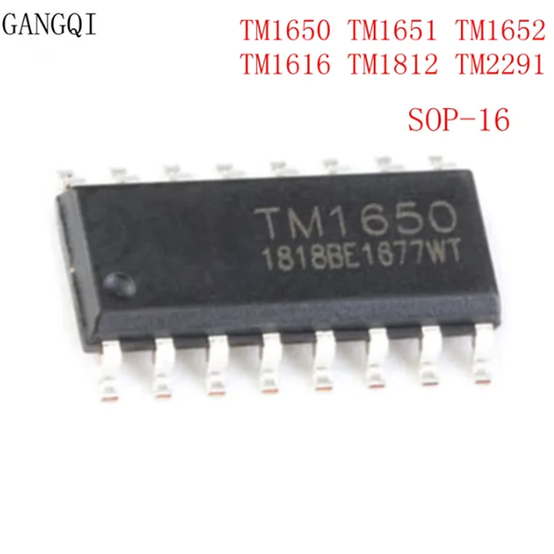 10PCS TM1650 SOP-16 LED 1650 SOP TM1651 TM1652 TM1616 TM1812 TM2291 Drive Control New IC In Stock