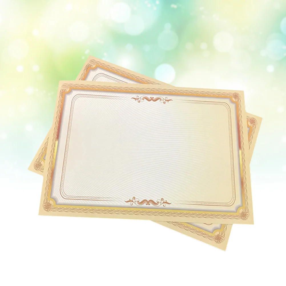 

20pcs A4 Certificate Paper Gold Border Gradient Design For School Graduation Awards Volunteer Recognition Foil Embossed Seal