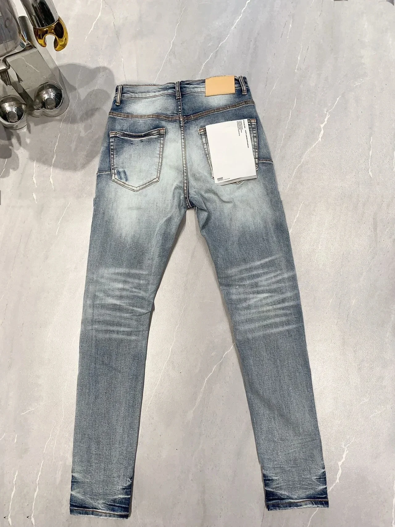 Purple ROCA Brand jeans denim pants with fashion top quality repair low raise skinny denim patches 1:1 28-40 size pants