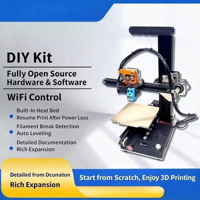 DIY Assembly Desktop 3D Printer Kit With WiFi Control, Silent FDM Mini 3D Printing Machine For Student Dorm