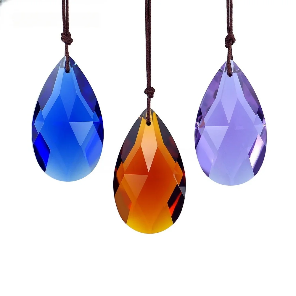 Camal-매달린 메쉬 모양의 크리스탈 샹들리에 5 개 38mm 15 색, 펜던트 프리즘 램프 부품, Suncatcher 커튼 파티 장식