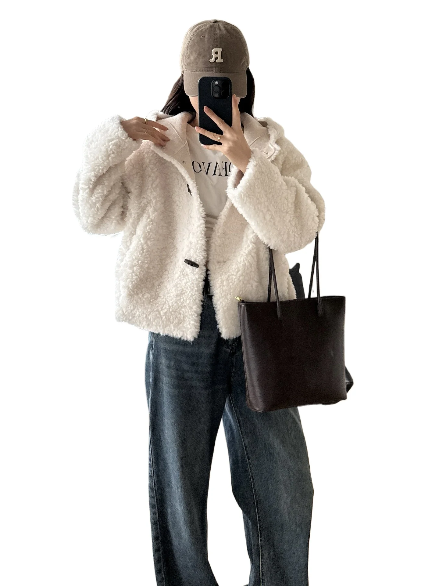 High quality hooded full wool lamb wool sheep shearing fur jacket women's short Korean fur integrated fluff burst