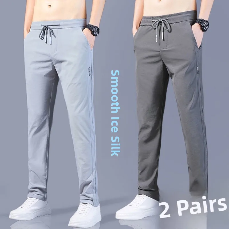 

Модные свободные прямые повседневные брюки с завязками на талии для мужчин, весна-лето, Новое поступление, удобные дышащие молодежные брюки