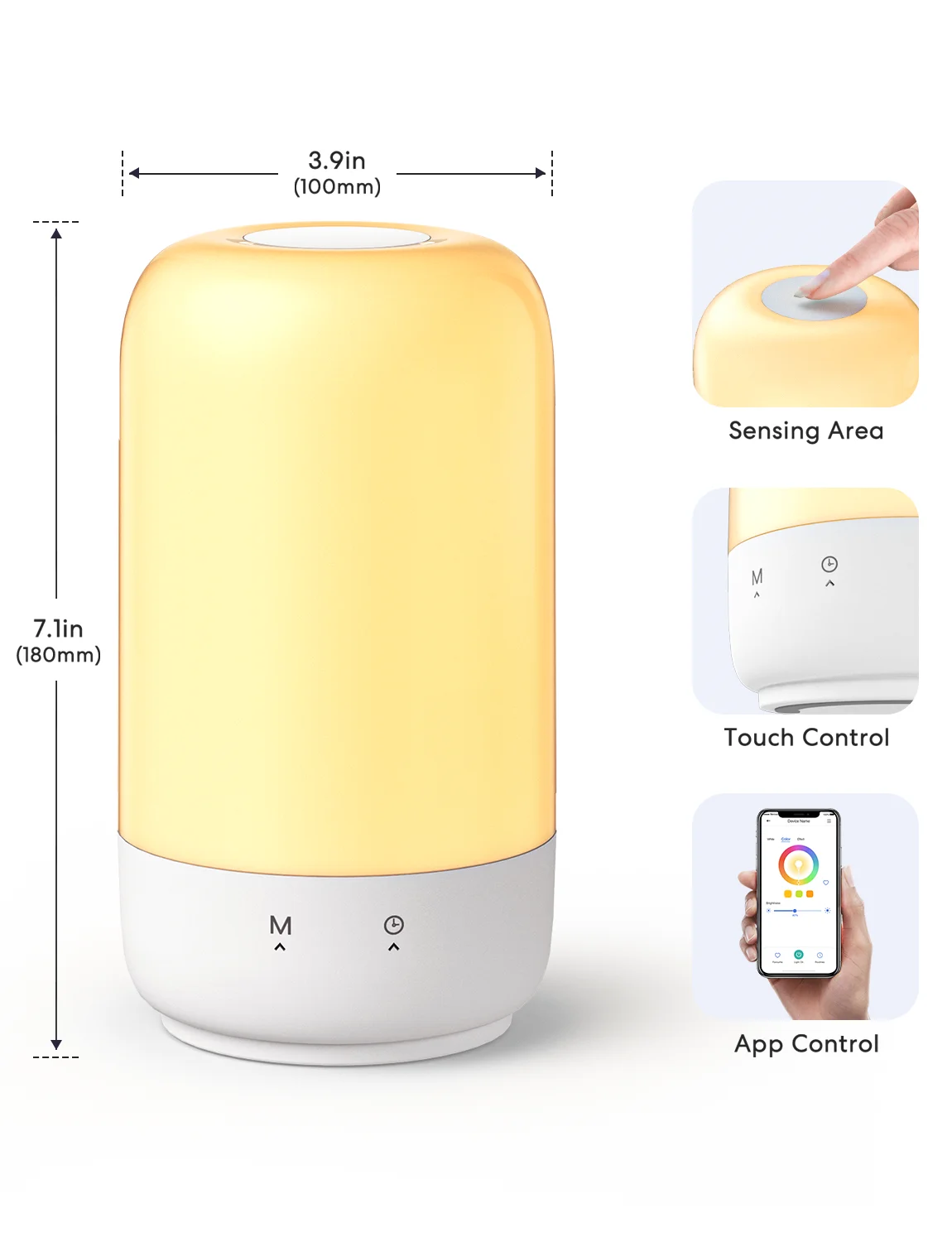 Meross Homekit 13 Color Changing Night Light RGB Remote/Touch Control  Portable Table Bedside Lamps  Night Lamp