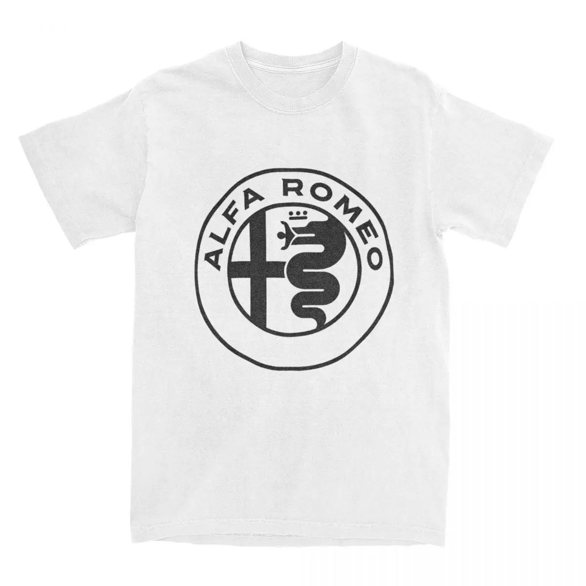 Streetwear T Shirt A-Alfas-Romeoed Black Logo Cotton T-Shirts Italian Car Tshirt for Men Summer Casual Short Sleeve Clothing