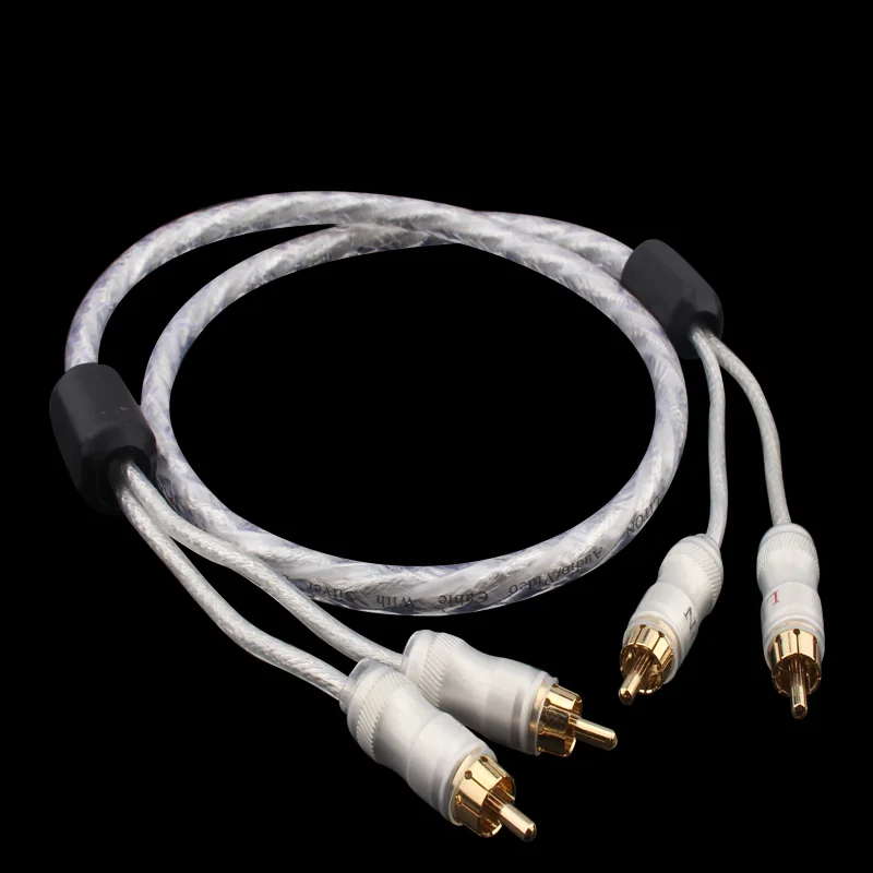 high-end Silver-plated Dual-filter Audio/Video Signal RCA Cable with Gold Plated Plug for Amplifier CD Player