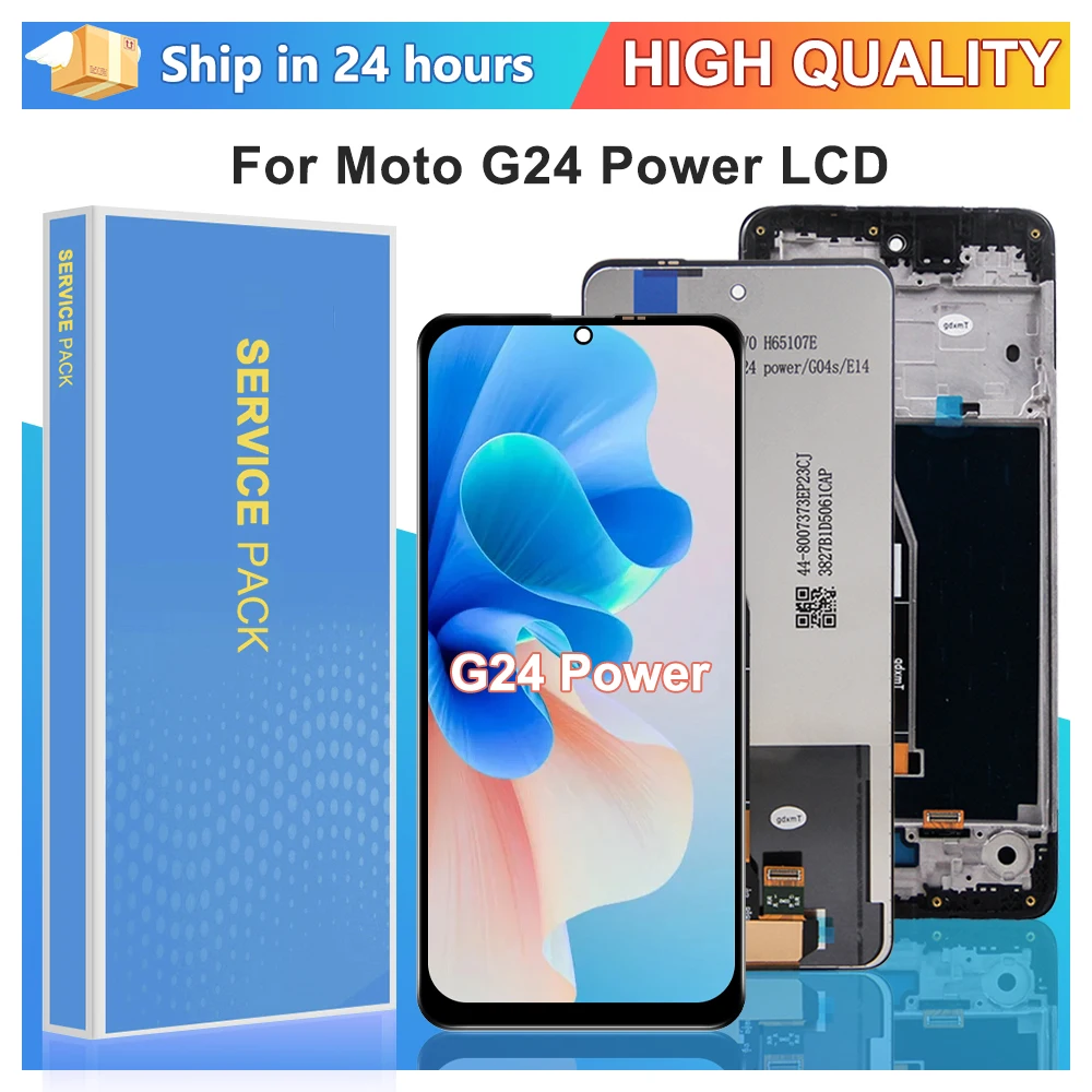 Pantalla LCD de 6,56 pulgadas para Motorola Moto G24 Power, montaje de digitalizador con Panel táctil para Moto G24 Power con reemplazo de marco