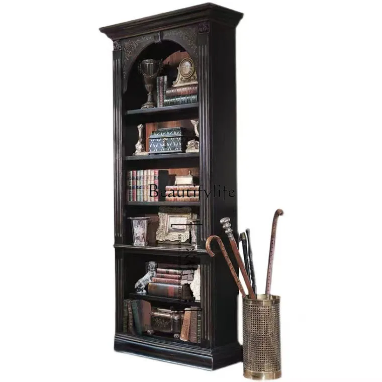 

American Country Style Solid Wood Carved Vintage Living Room Storage Cabinet French Antique Display Cabinet