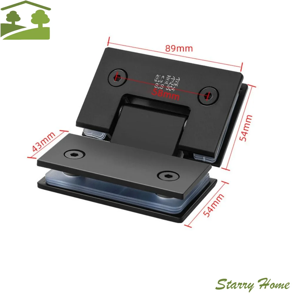 

Петли для дверей ванной комнаты из нержавеющей стали, серебристые/черные/золотистые, кронштейн-зажим для цельного стекла 90° ° /135 ° /180 °