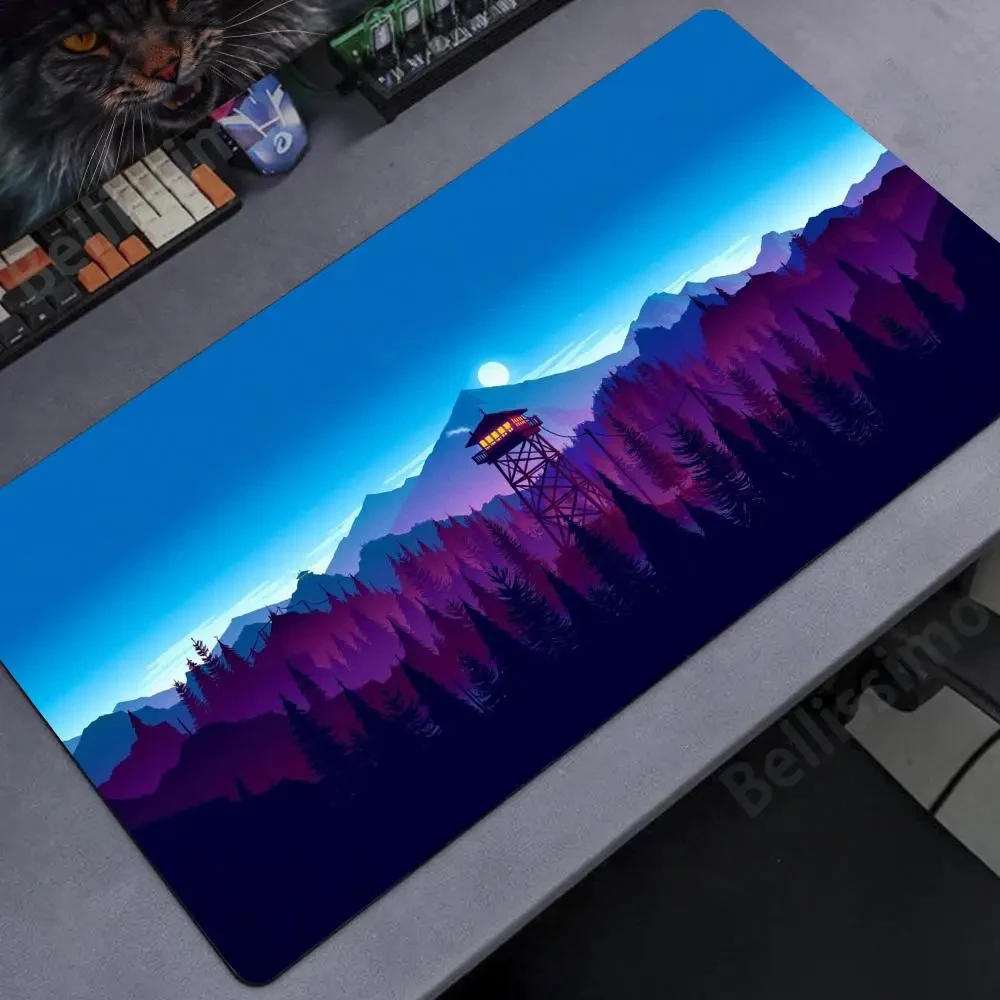 Imagem -02 - Grande hd Mousepad para Gamer Relógio de Fogo da Floresta Profunda Tapete de Mouse Personalizado Tapetes Antiderrapantes para Computador de Escritório Xxl 1200x600