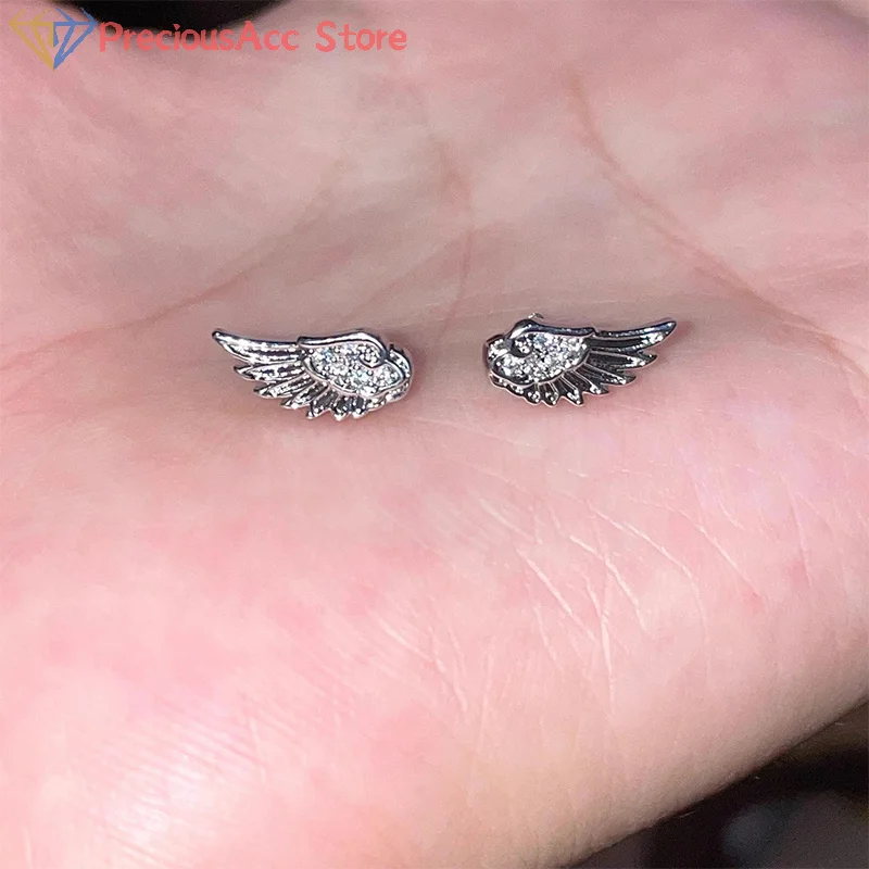 النساء الشرير أجنحة الملاك ترصيع مجوهرات عيد ميلاد هدية الأزواج خمر الإبداعية وأقراط #2