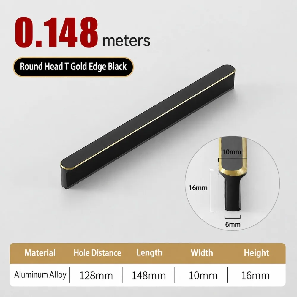 New T Bar Round Head Cabinet Handles Aluminum Alloy Minimalist Furniture Knobs DIY Friendly French Drawer Pulls Drawer Hardware