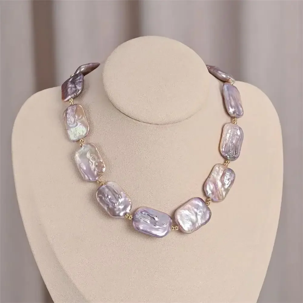 Hengsheng 18*25mm Big Baroque Freshwater Pearl Necklaces Colorful 40cm 45cm 50cm Adjustable Necklaces for Women Jewelry Gift