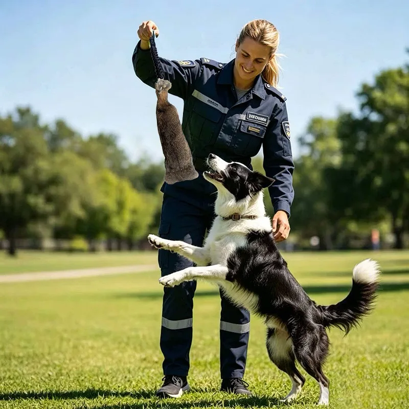 JUSTINLAU Kaninchenfell-Quietschspielzeug für Hunde, Beißspielzeug für Interaktives Outdoor-Spiel, Plüsch-Soundspielzeug für Mittelgroße & Große Hunde – Detail 17
