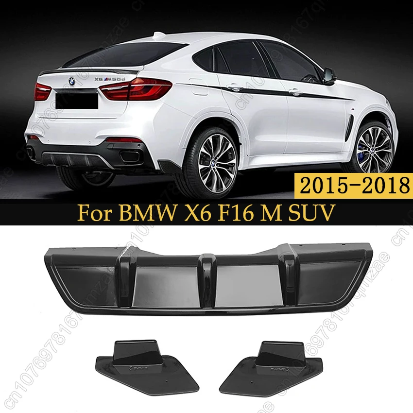 MP Style Rear Bumper Splitter Lip Rear Diffuser For Bmw X6 F16 30d 40d 40i 35i 50d 50i M Pack 2015-2018 Lip&Side Spoiler Kits