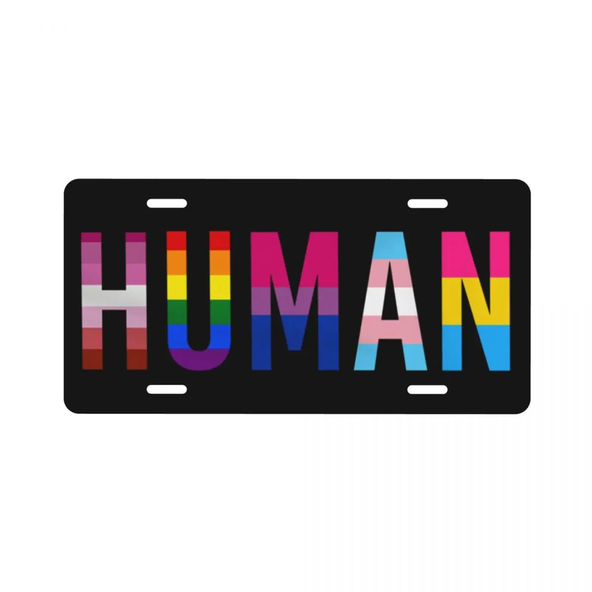 

Human LGBT Pride Pattern 6inX12in car license plate decoration