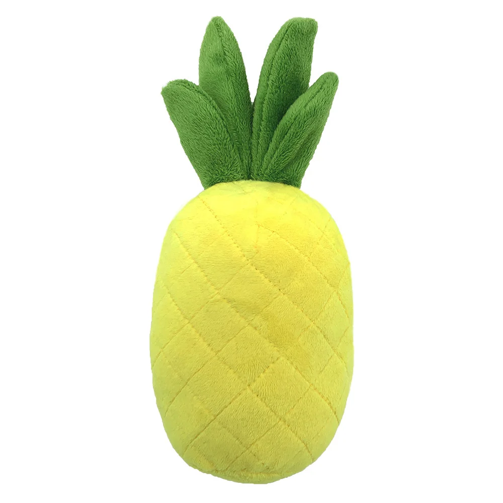 Plush Doll Pineapple/cactus Shaped Bite Resistant Cotton 21cm Pet Supplies Squeaky Toy Interactive New Yellow/green Dog Toy