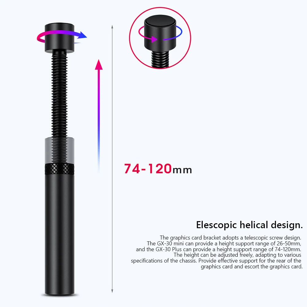 Graphics Card GPU Holder Mini/Plus Vertical Telescopic Rotating Stand Bracket Aluminum Magnetic GPU Video Card Holder